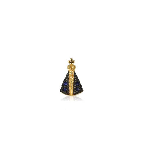 Pingente Nossa Senhora Aparecida de Ouro 18k com Safiras