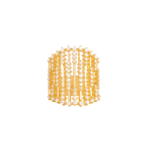 Anel Candle G de Ouro 18k com Diamantes
