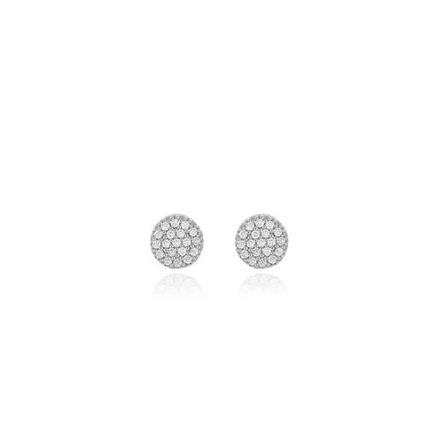Brincos Dream P de Ouro Branco 18k com Pavê de Diamantes
