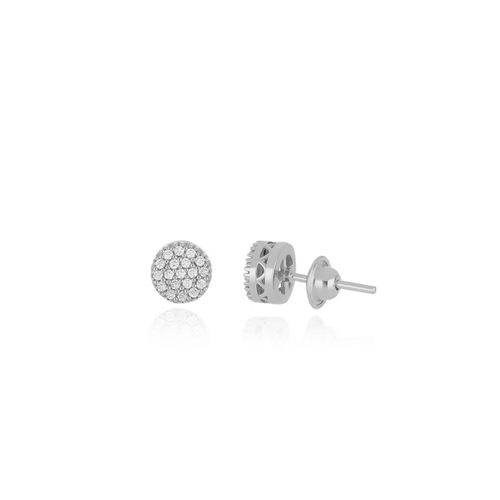 Brincos Dream P de Ouro Branco 18k com Pavê de Diamantes
