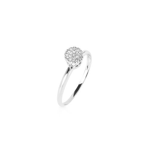 Anel Dream P de Ouro Branco 18k com Pavê de Diamantes