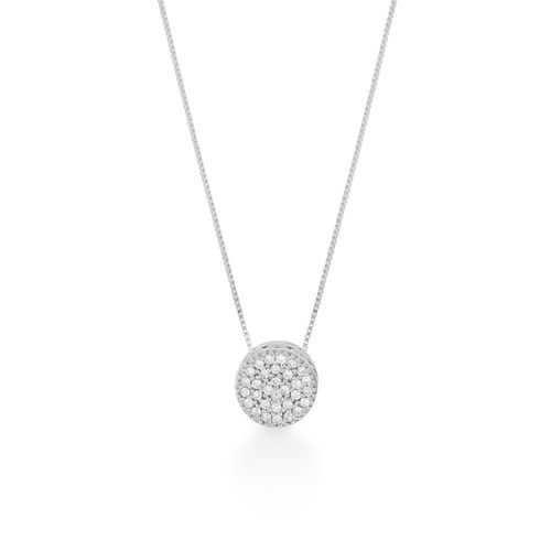 Colar Dream M de Ouro Branco 18k com Pavê de Diamantes