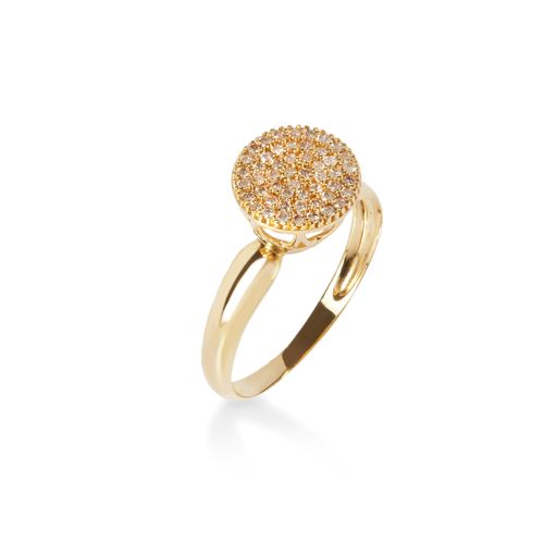 Anel Dream G de Ouro 18k com Pavê de Diamantes
