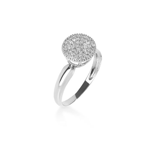 Anel Dream G de Ouro Branco 18k com Pavê de Diamantes