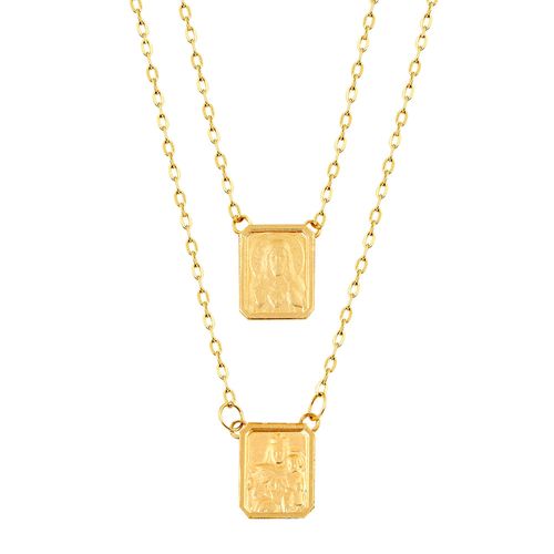 Escapulário Dupla Face de Ouro 18k (60 cm)