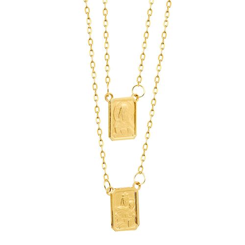 Escapulário Dupla Face de Ouro 18k (60 cm)