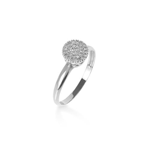 Anel Dream M de Ouro Branco 18k com Pavê de Diamantes