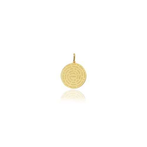 Pingente Oração Ave Maria de Ouro Amarelo 18k
