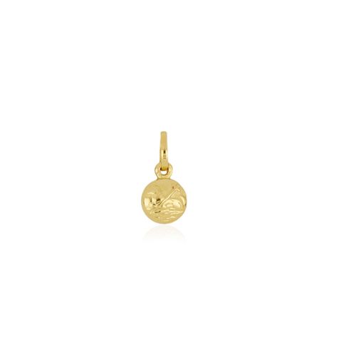 Pingente Medalha Agnus Dei de Ouro Amarelo 18k