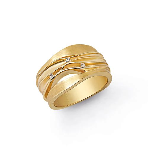 Anel Sand de Ouro 18k com Diamantes