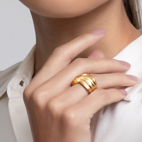 Anel Sand G de Ouro 18k com Diamantes