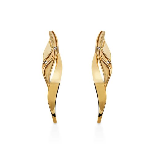 Brincos de Argola Sand de Ouro 18k com Diamantes
