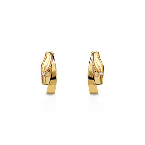 Brincos de Argola (P) Sand de Ouro 18k com Diamantes