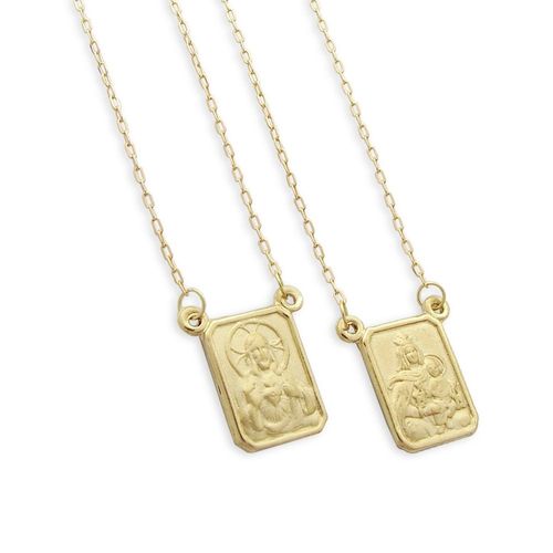Escapulário Dupla Face de Ouro 18k 60 cm