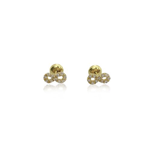 Brincos Infinito Mini de Ouro Amarelo 18k