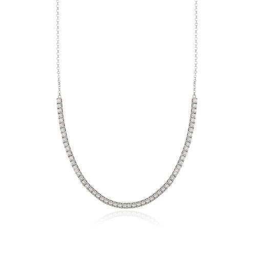 Choker Seeds Meia Riviera de Ouro Branco 18k com Diamantes
