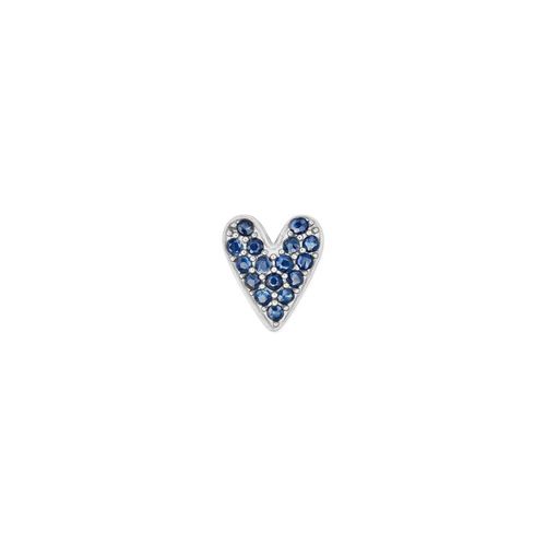 Pingente Let's Love Coração de Ouro Branco 18k com Safiras