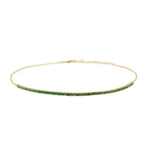 Choker Emerald Seeds Meia Riviera de Ouro 18k com Esmeraldas