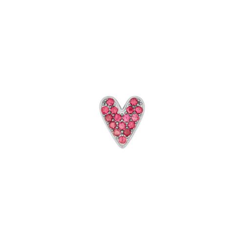 Pingente Let's Love Coração de Ouro Branco 18k com Rubis