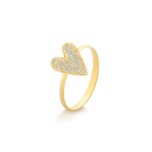 Anel Let's Love Coração de Ouro 18k com Diamantes