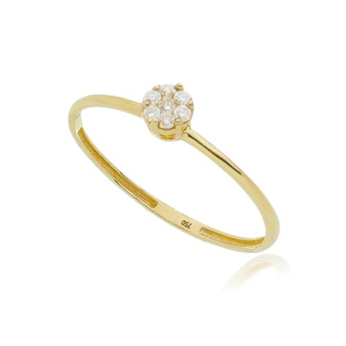 Anel Starlight Redondo de Ouro 18k com Diamantes