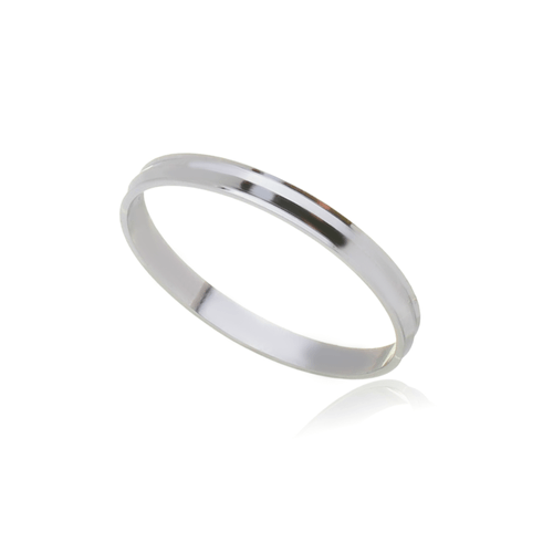 Aliança Moderna de Ouro Branco 18k de 2,4 mm