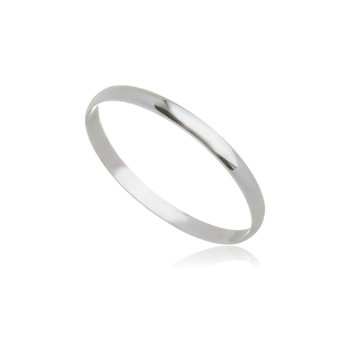 Aliança Meia Cana de Ouro Branco 18k de 1,7 mm