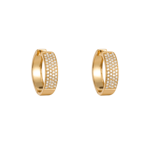 Brincos Argola Wish de Ouro 18k com Pavê de Diamantes