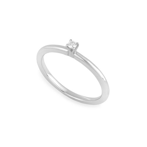 Anel Solitário Marry Me P de Ouro Branco 18k de Diamante
