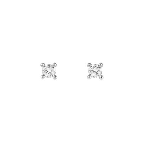 Brincos Solitário de Ouro Branco 18k com Diamante