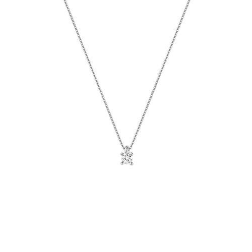 Colar Ponto de Luz P de Ouro Branco 18k com Diamante