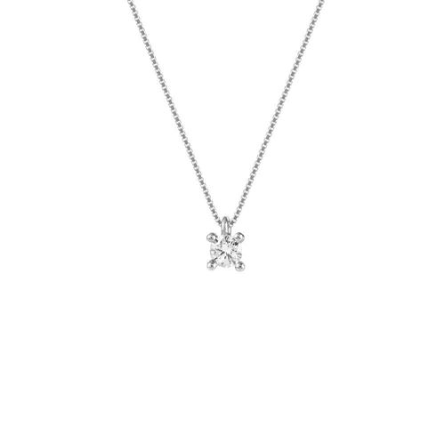 Colar Ponto de Luz de Ouro Branco 18k com Diamante