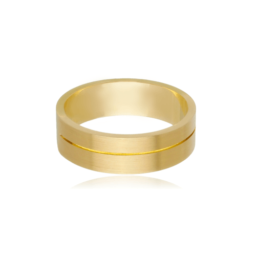 Aliança de ouro 18k reta vazada 7mm (un.)