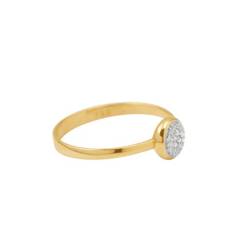 Anel Redondo Mini de Ouro 18k com Diamantes