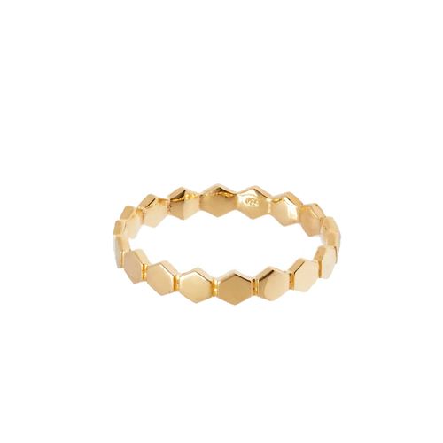 Anel Allegro Hexágono de Ouro 18k
