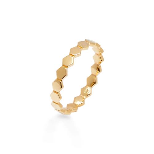 Anel Allegro Hexágono de Ouro 18k