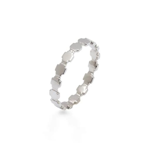 Anel Allegro Cruz de Ouro Branco 18k