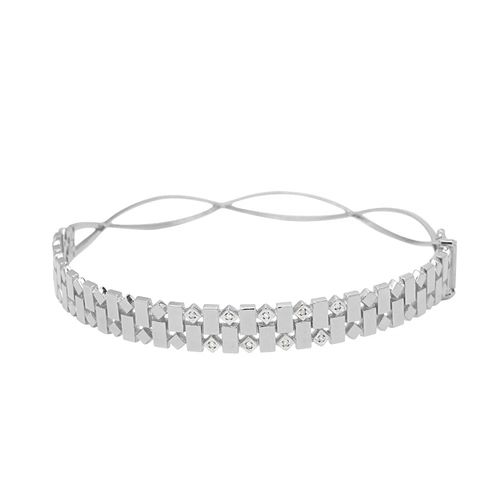 Bracelete Allegro Losangos de Ouro Branco 18k com Diamantes