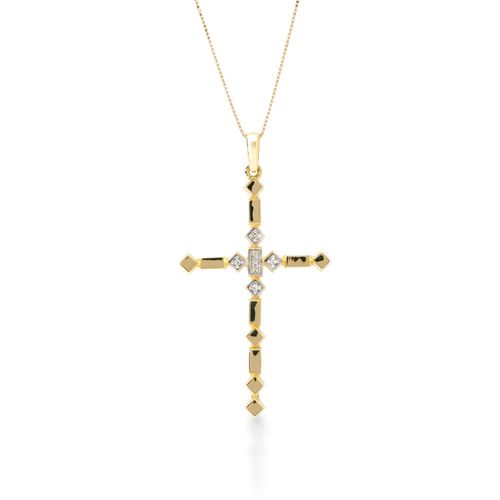 Pingente Allegro Cruz G de Ouro 18k com Diamantes