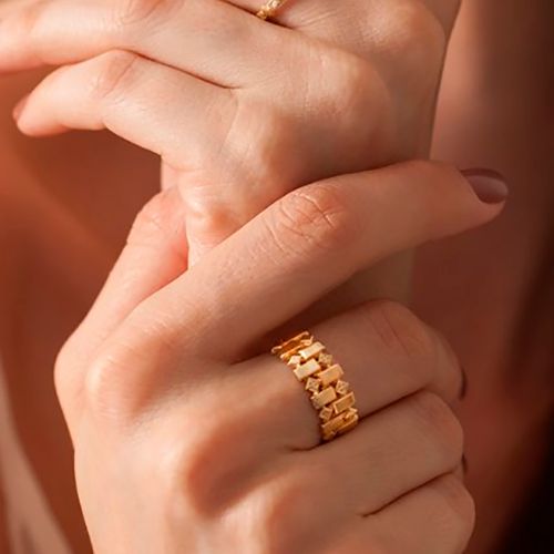 Anel Allegro Losangos de Ouro 18k