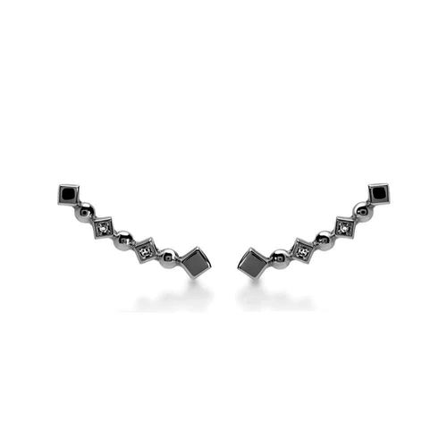 Brincos Allegro Cuff de Ouro Negro 18K com Diamantes