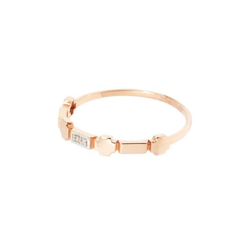 Anel Allegro Fino Cruz de Ouro Rosé 18k com Diamantes