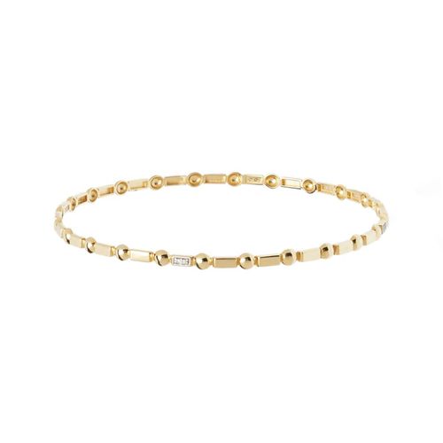 Bracelete Allegro Bolinhas de Ouro 18k com Diamantes
