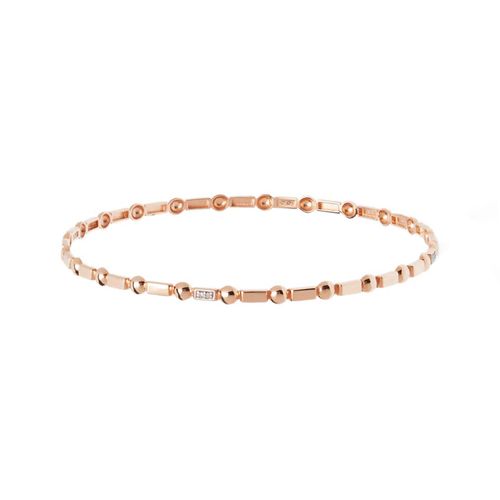 Bracelete Allegro Bolinhas de Ouro Rosé 18k com Diamantes