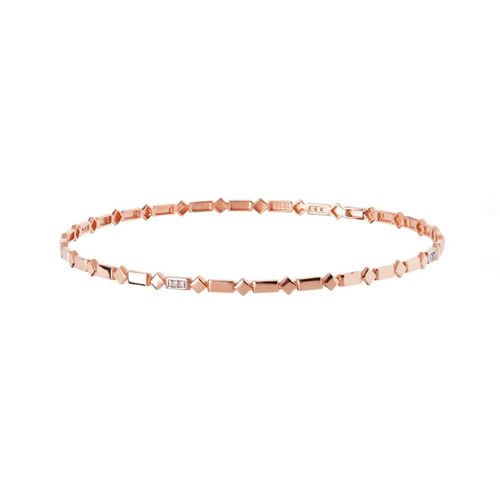 Bracelete Allegro Losangos de Ouro Rosé 18k com Diamantes