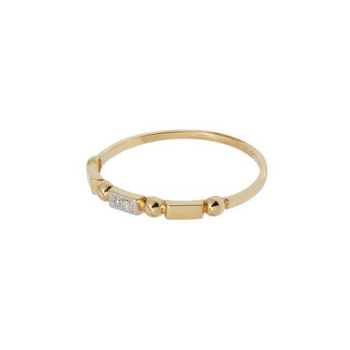 Anel Allegro Fino Bolinhas de Ouro 18k com Diamantes