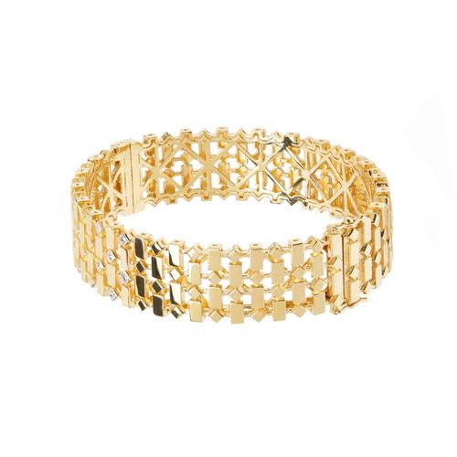 Bracelete Allegro Losangos G de Ouro 18k com Diamantes