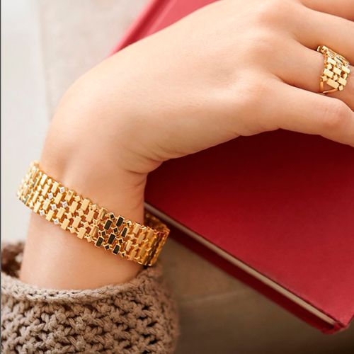 Bracelete Allegro Losangos G de Ouro 18k com Diamantes