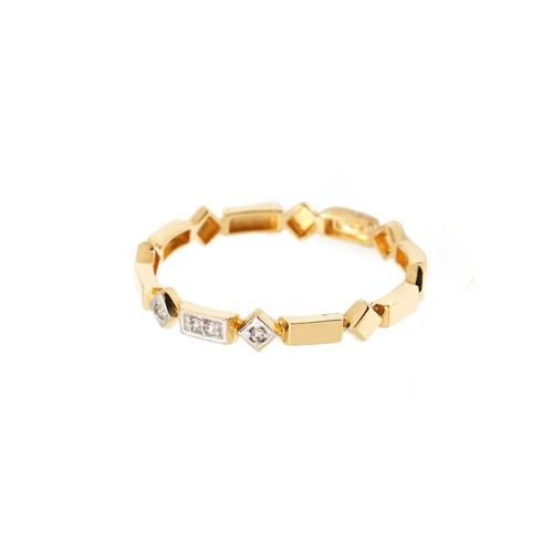 Anel Allegro Fino Losangos de Ouro 18k com Diamantes