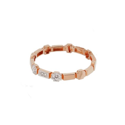 Anel Allegro Fino Cruz de Ouro Rosé 18k com Diamantes